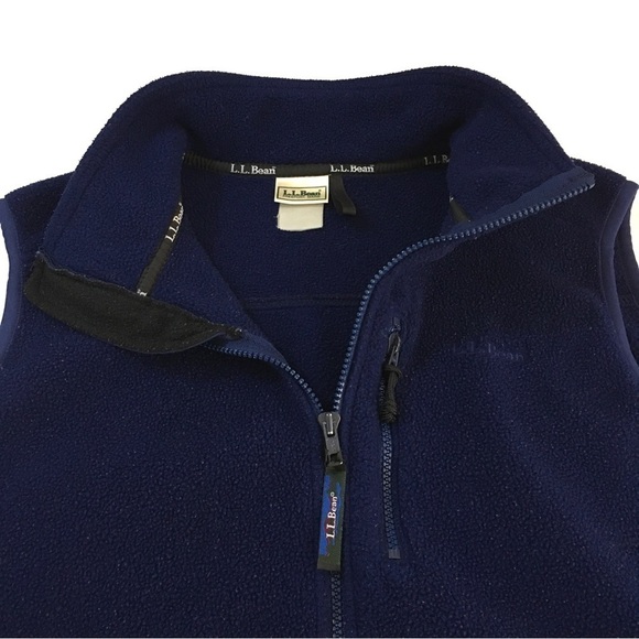 Vintage L.L. Bean Men’s Fleece Full Zip Vest Synchilla Blue - Picture 8 of 11